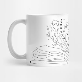 Flower Book, I love reading, Reading, Library, Book worm, Read books, Fantasy reading, Book lover Mug